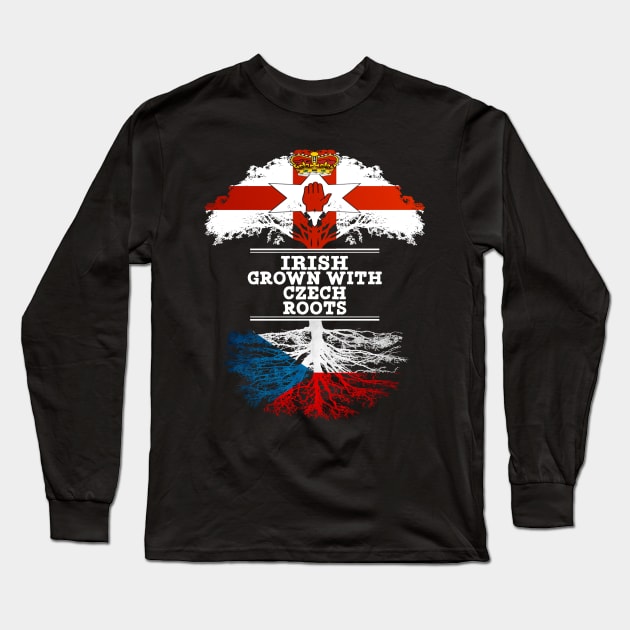 Northern Irish Grown With Czech Roots - Gift for Czech With Roots From Czech Republic Long Sleeve T-Shirt by Country Flags